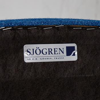 Carl Malmsten, a *jättepaddan' easychair and ottoman, AB O.H. Sjögren, Tranås, 2014.