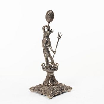 Table decoration/sculpture in silver, depicting Neptune, fantasy marks, circa 1900.