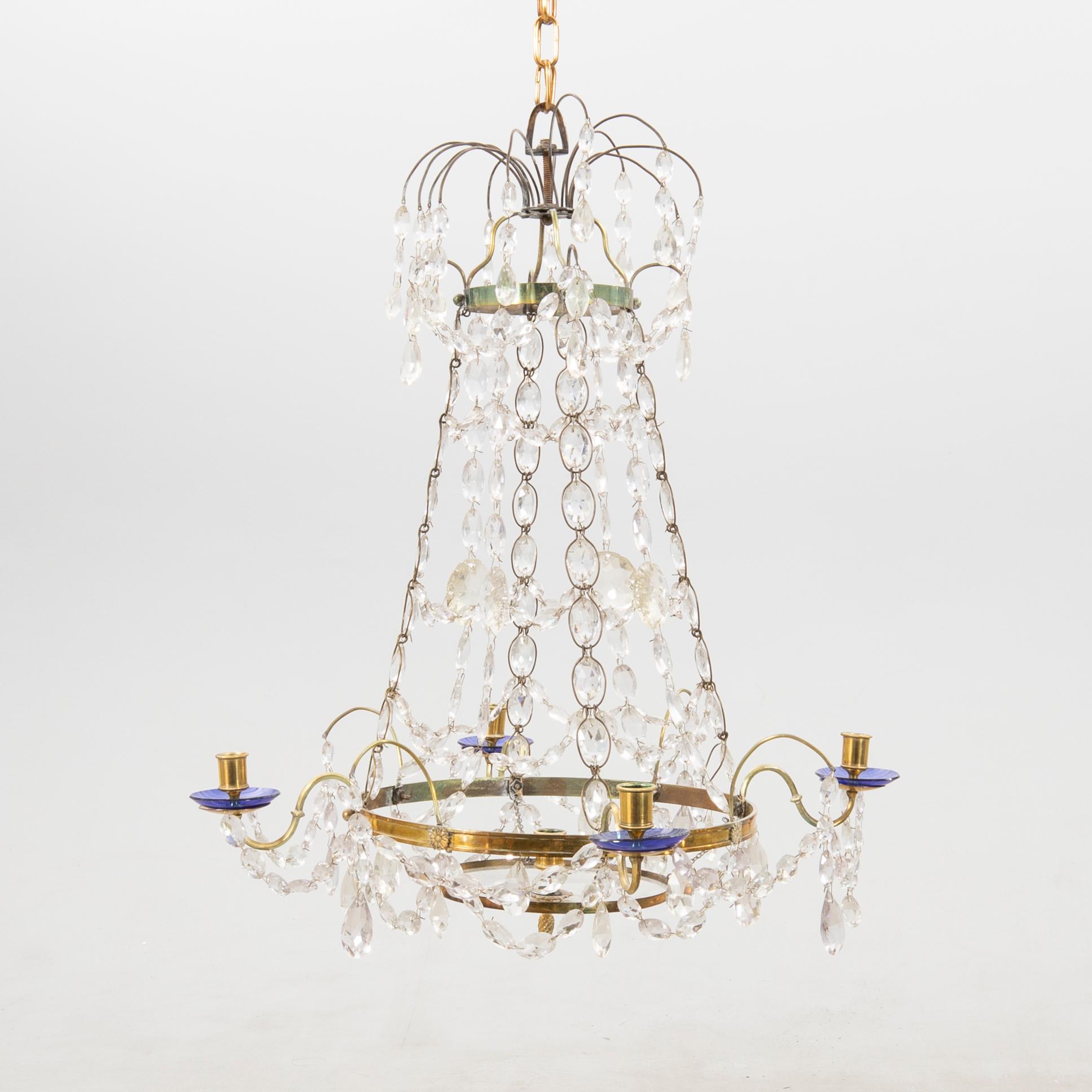Chandelier, Gustavian style, first half of the 20th century.