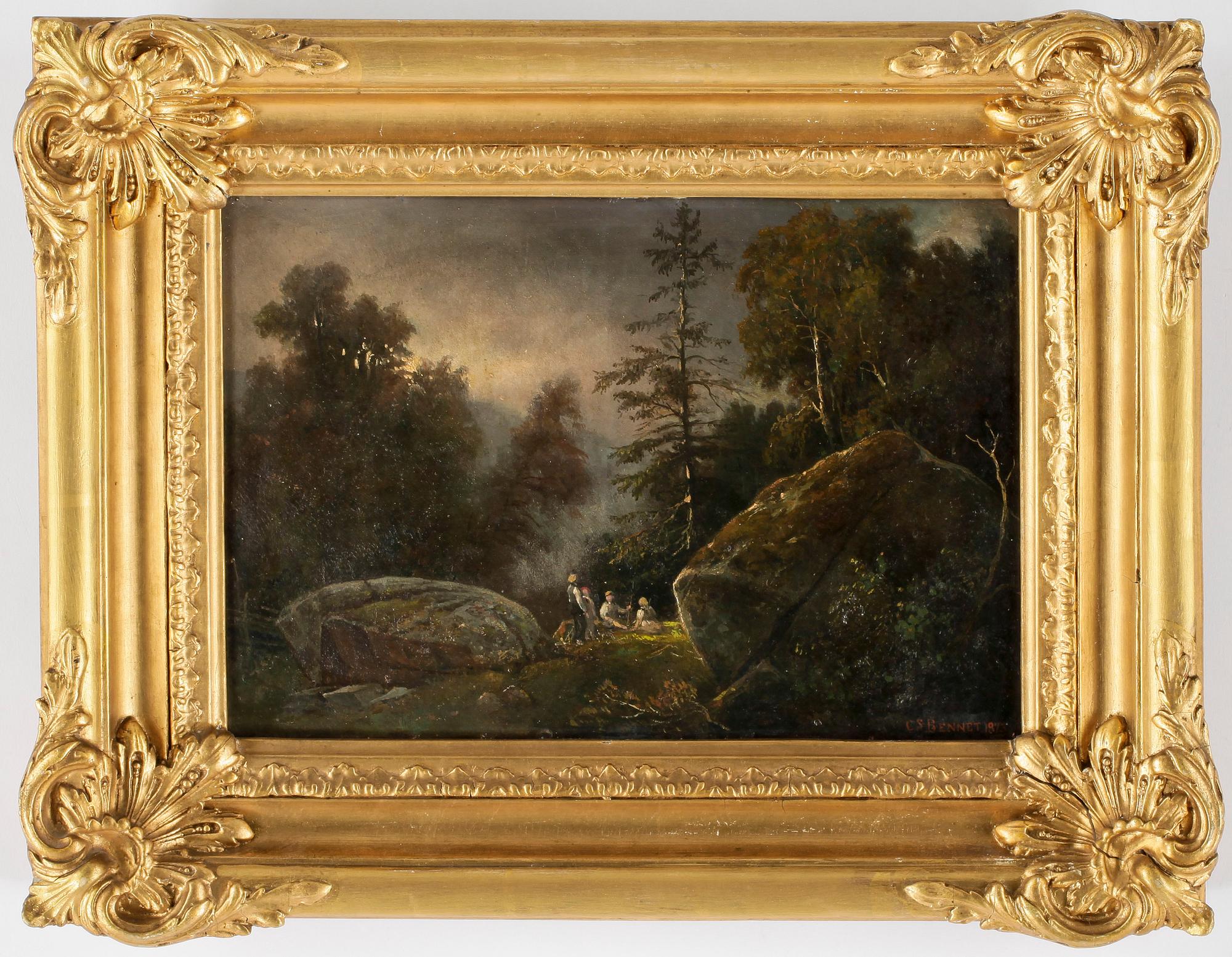 CARL STEPHAN BENNET, olja på pannå, sign och dat 1873.