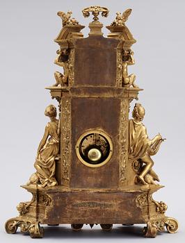 A French 19th century gilt bronze mantel clock.