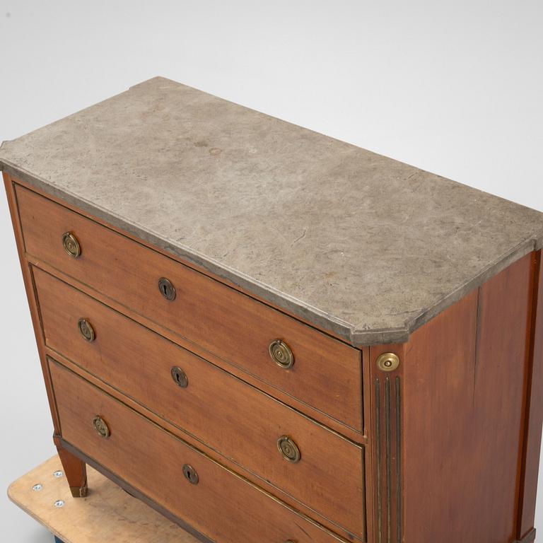 A late Gustavian style chest of drawers, circa 1900.