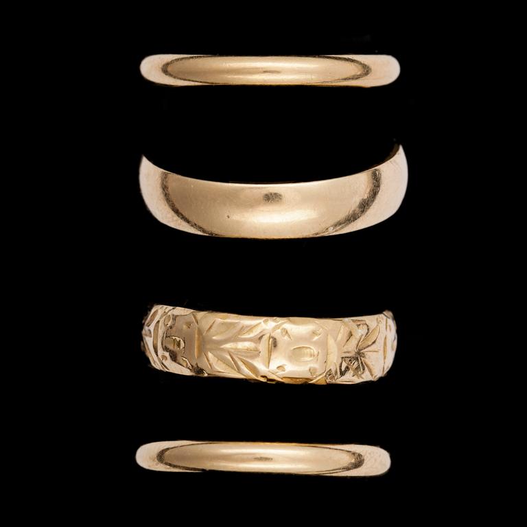 PARTI SMYCKEN, 9 delar, 18k guld. 1900-tal. Totalvikt 51,8g.