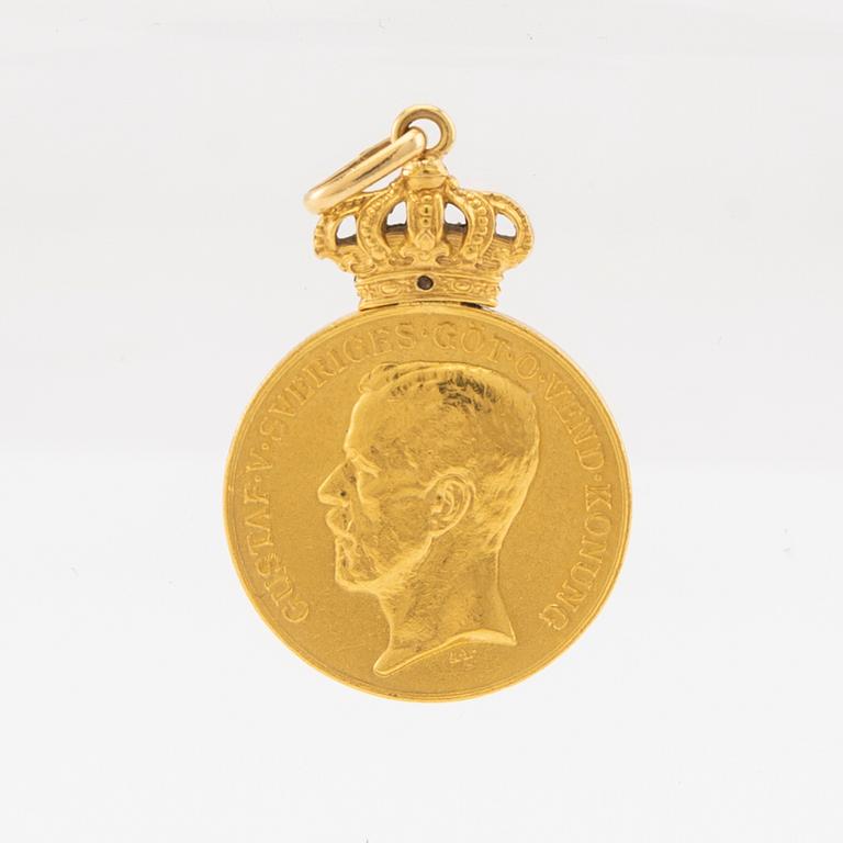 Medal, "For Meritorious Deeds", gold, Gustaf V, 1930.