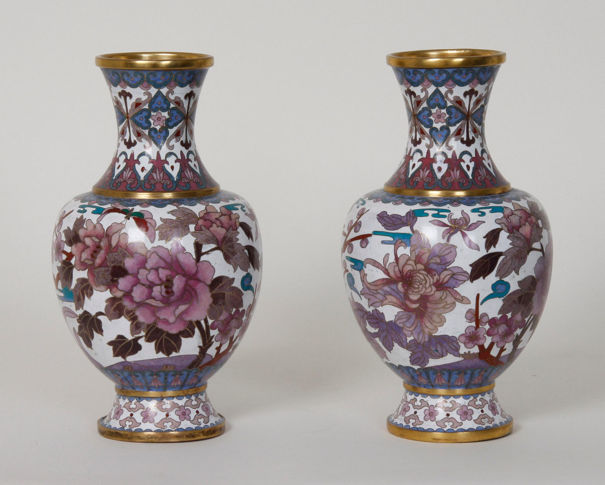 VASER, 2 st, cloissonné, 1900-tal.