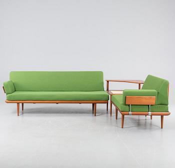 SOFFGRUPP, 3 delar, "Minerva", Peter Hvidt och Orla Mölgaard- Nielsen, France & Son, Danmark, 1950-tal.