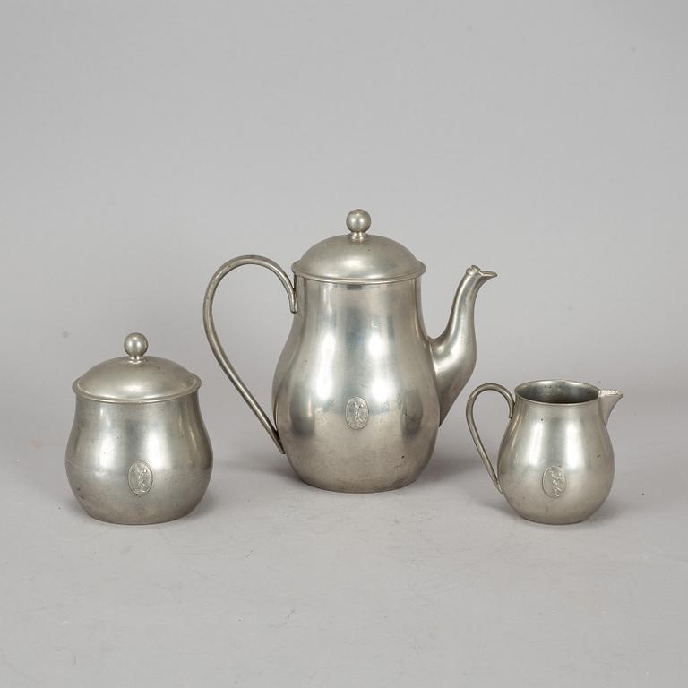 FIRMA SVENSKT TENN, kaffeservis, tre delar, tenn, 1928.