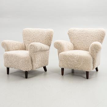 Armchairs, a pair, Swedish Modern, 1940s.