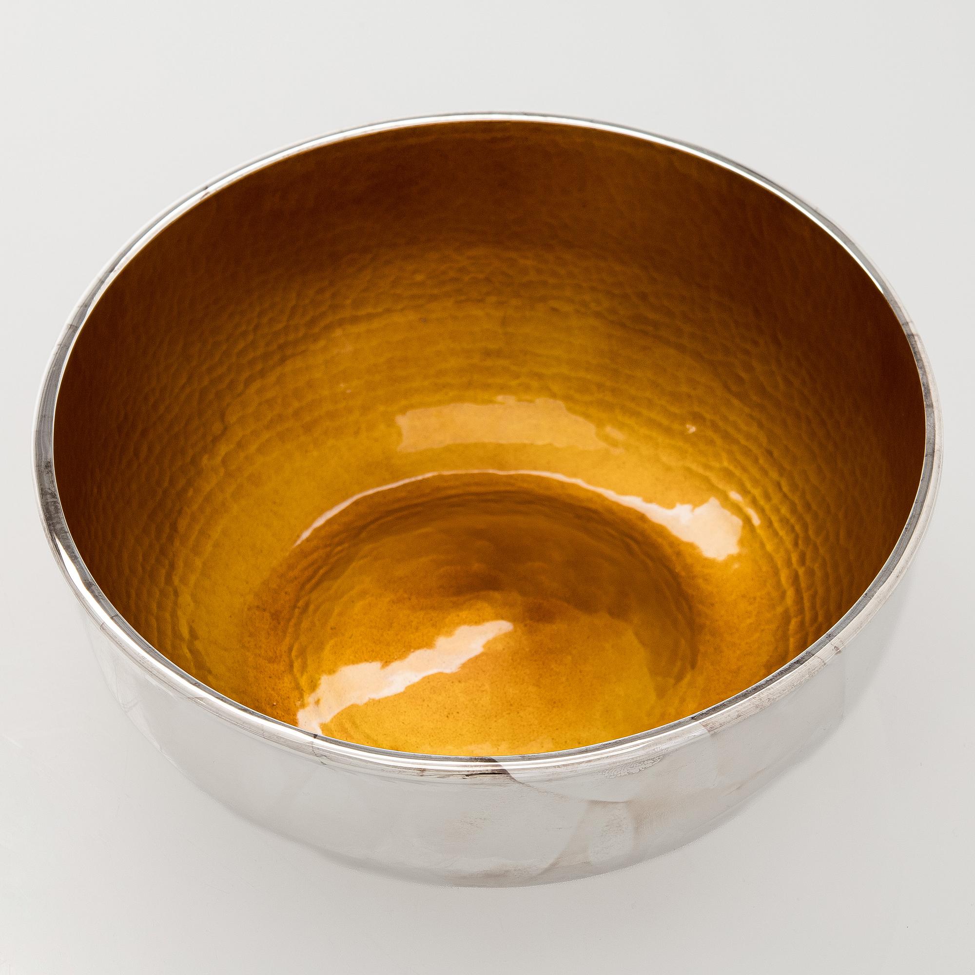 A sterling silver and enamel bowl, maker's mark of A. Tillander, Turku 2005.