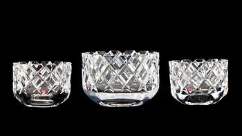 SKÅLAR, 3 st, glas "Sofiero", Gunnar Cyrén, Orrefors