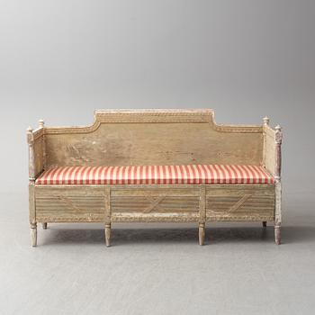 A Gustavian sofa, late 18th Century.