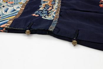 A midnight blue silk 'Chao Pao'/ceremonial robe, Qing dynasty, 1850's.