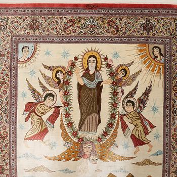 MATTA, ghom, silke, signerad (möjligen Mir-Mehdi), ca 150 x 104 cm.
