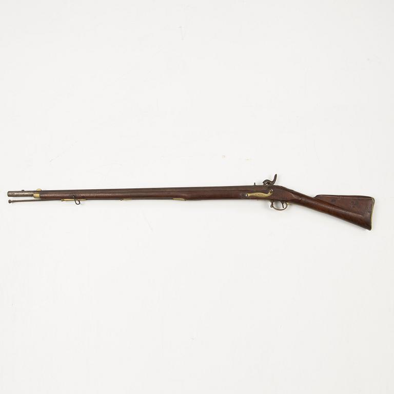 A 18th Century Swedish-British converted percussion gun.