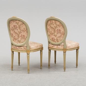 A pair of second half of the 20th century Gustavian style chairs from Nordiska Kompaniet.