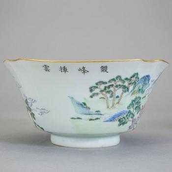 A famille rose bowl, Qing dynasty with Daoguang seal mark.