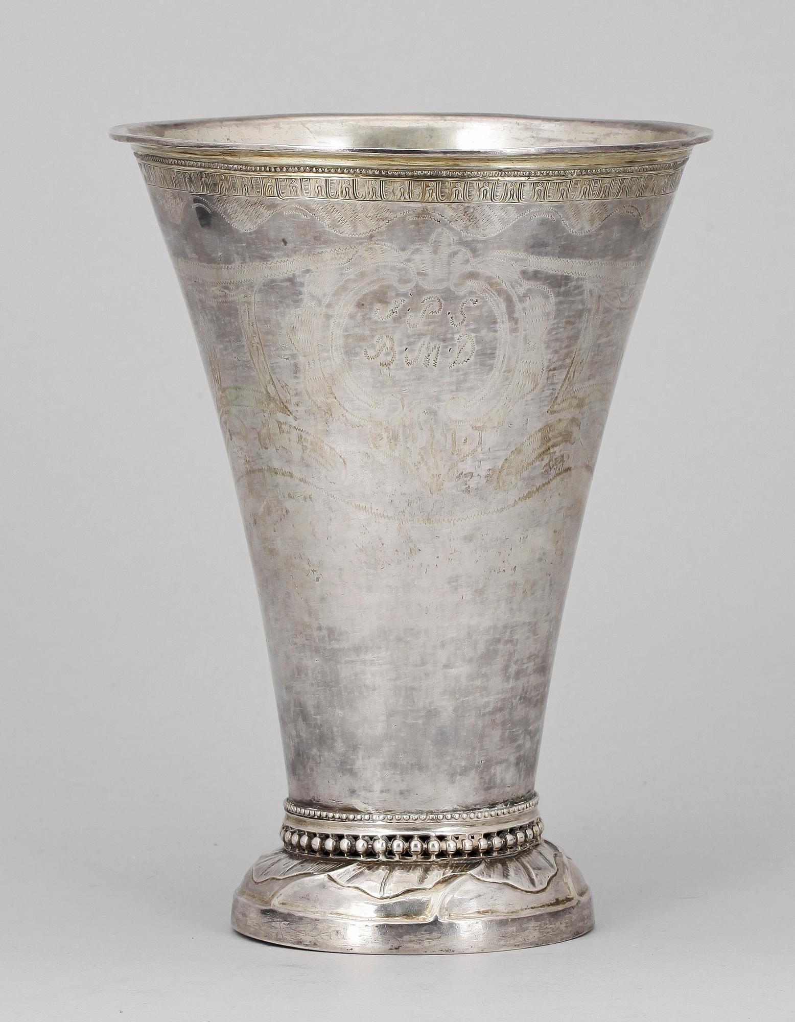 BÄGARE, silver. Erik Ernander, Uppsala 1790. Vikt ca 412g.