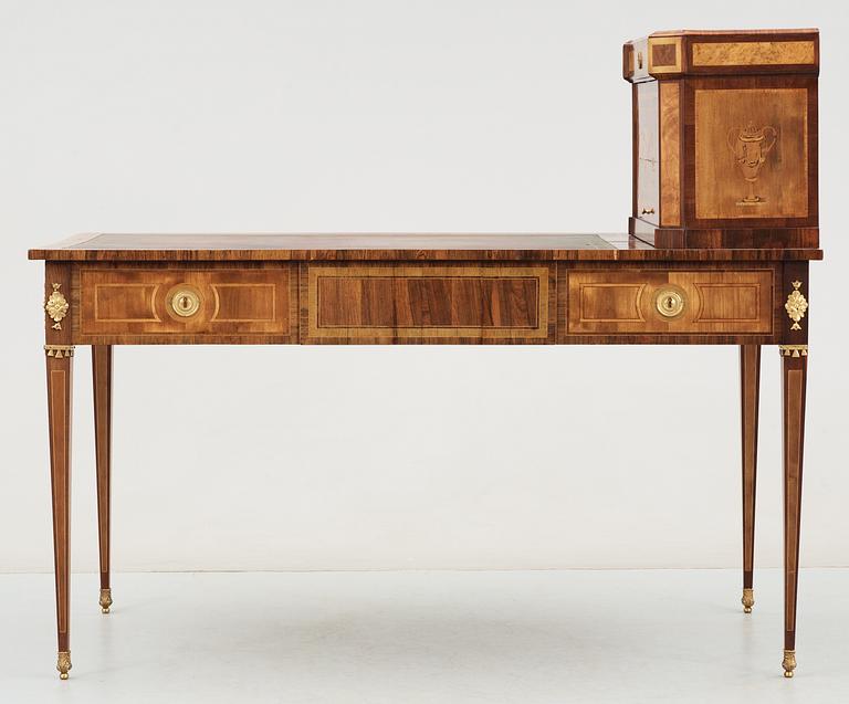 A Gustavian late 18th century writing table, by F Iwersson.