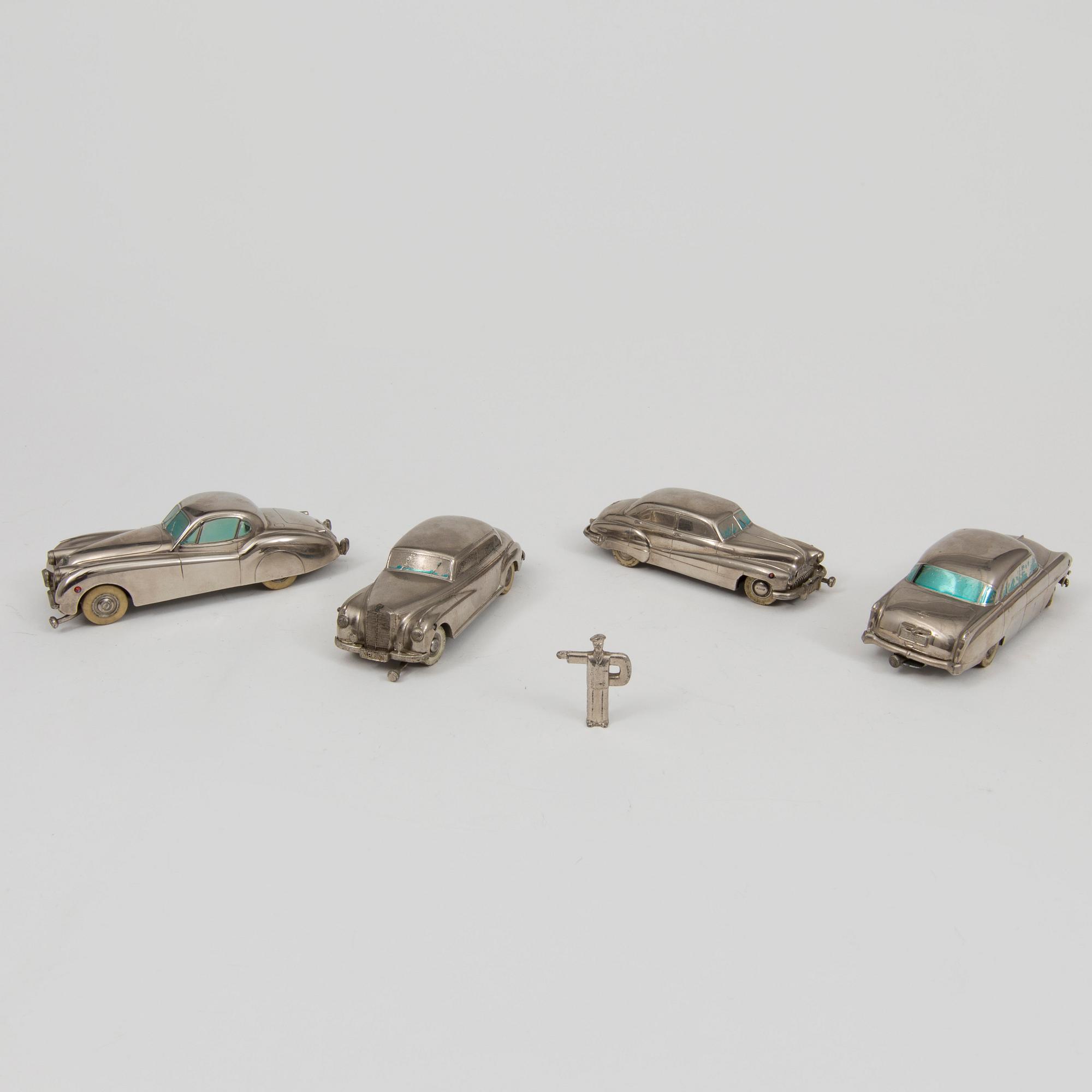 Four Prämeta toy cars Germany 1950s.