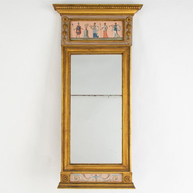 A late Gustavian mirror likely from the workshop of Hedberg & Lindblad, ca 1800.