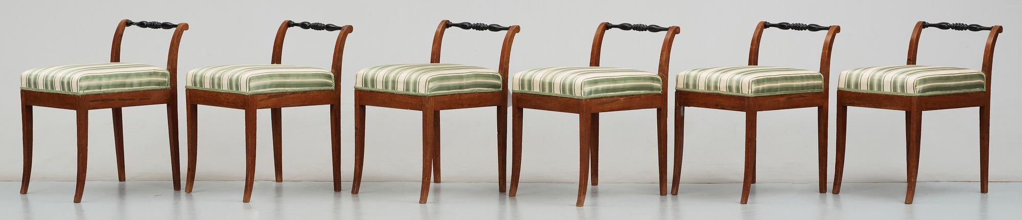 TABURETTER, 6 st, Karl Johan, 1800-talets första hälft.