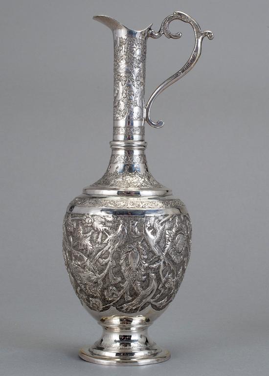 BÄGARE & KANNA, 6+6+1, silver, troligen Persien, 1900-tal. Vikt ca 852g.