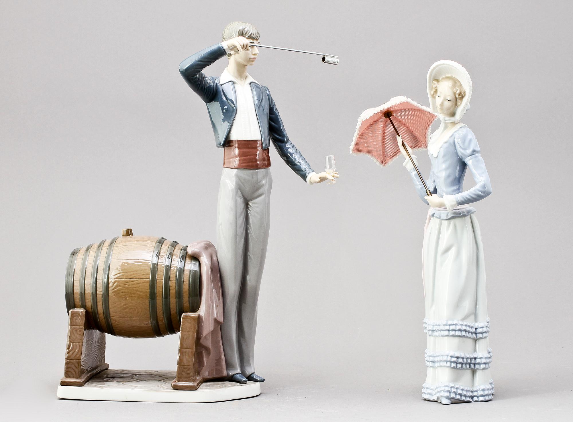 FIGURINER, porslin, två stycken, Lladro. Spanien 1900-tal.