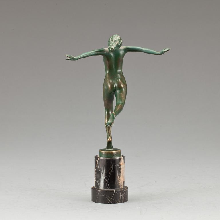 JOSEF LORENTZL, skulptur, signerad, grönpatinerad, brons.