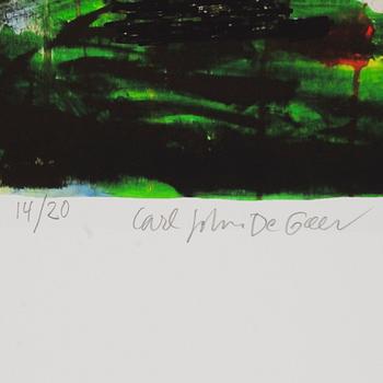 Carl Johan De Geer, färglitografi, signerad 14/20.