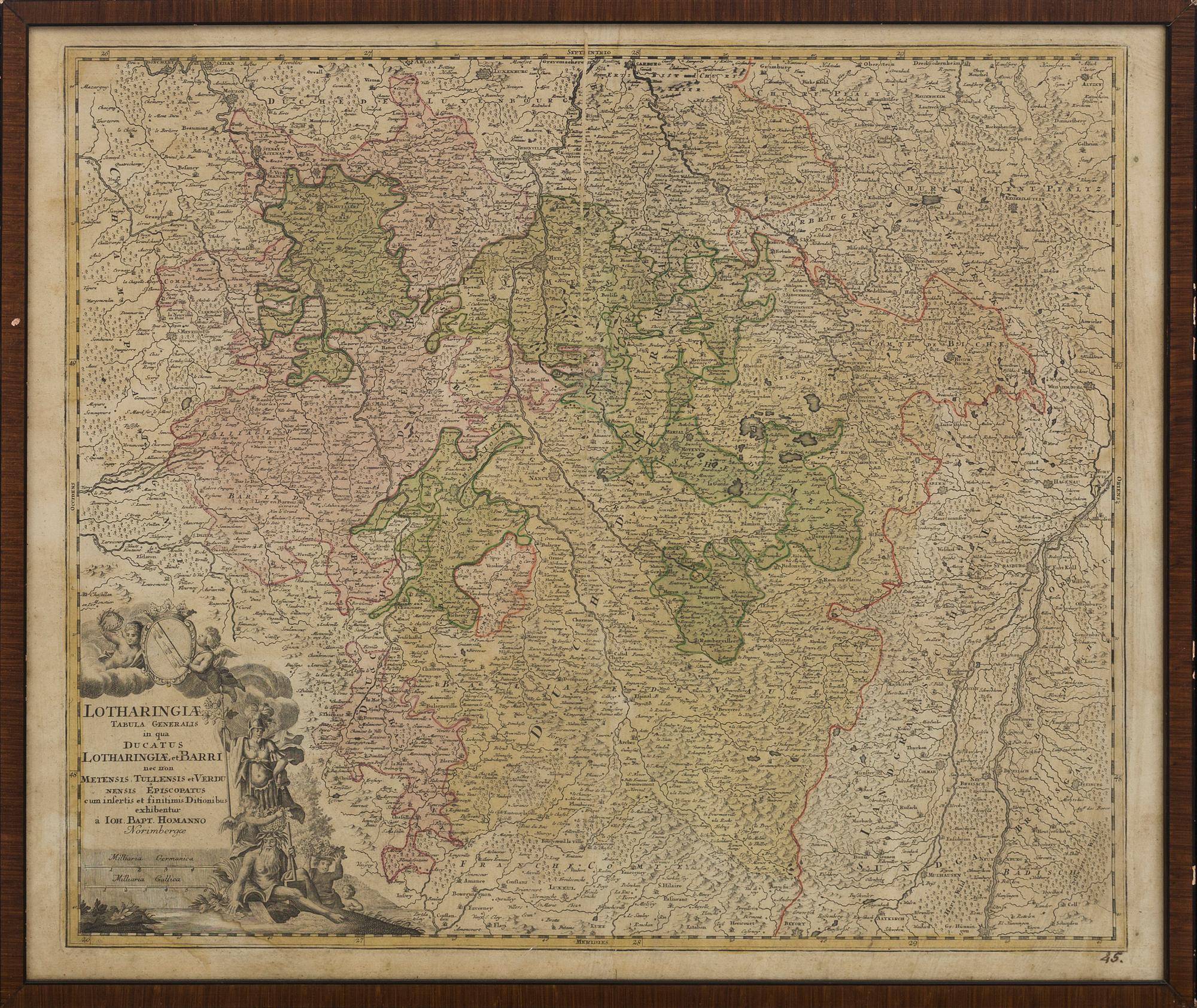 JOHANN BAPTISTE HOMANN, 3 copper engravings  maps. 18th century.