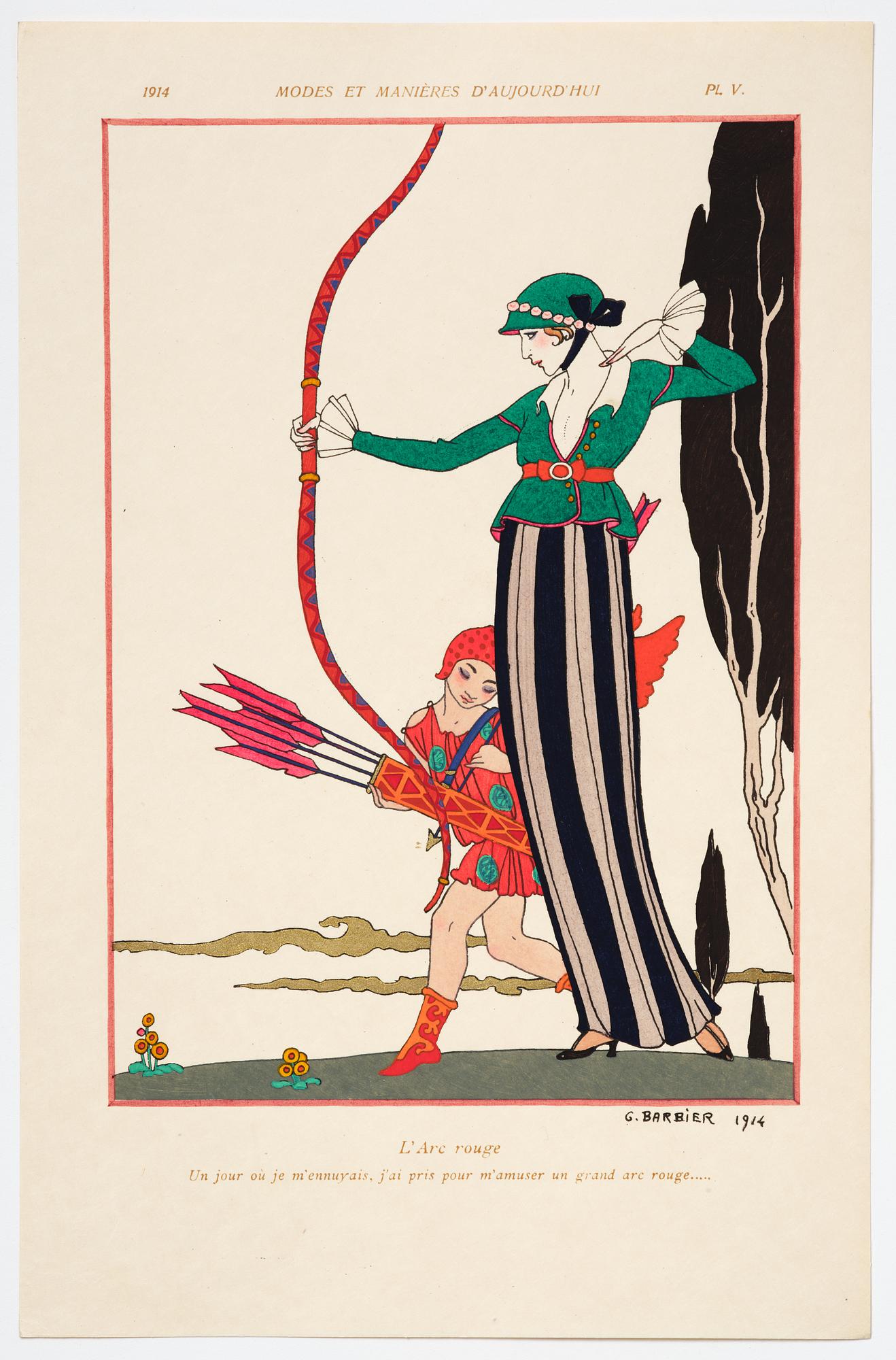 George Barbier, mapp med originalteckning och planscher, "Modes et Manières d'Aujourd'Hui (3e Année)", Frankrike, 1914.