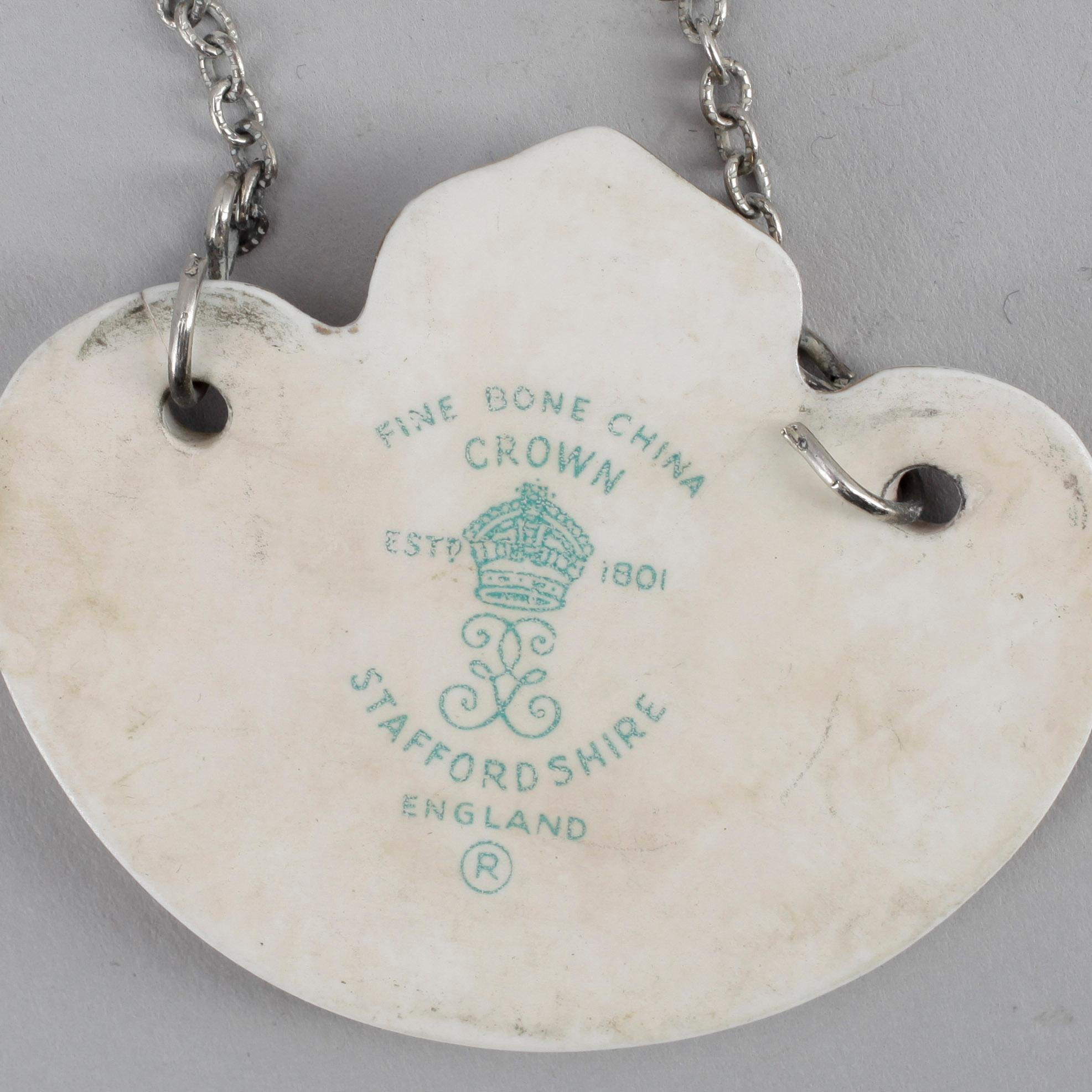 FLASKPLAKETTER, 6st, porslin, Staffordshire, 1900-talets andra hälft.