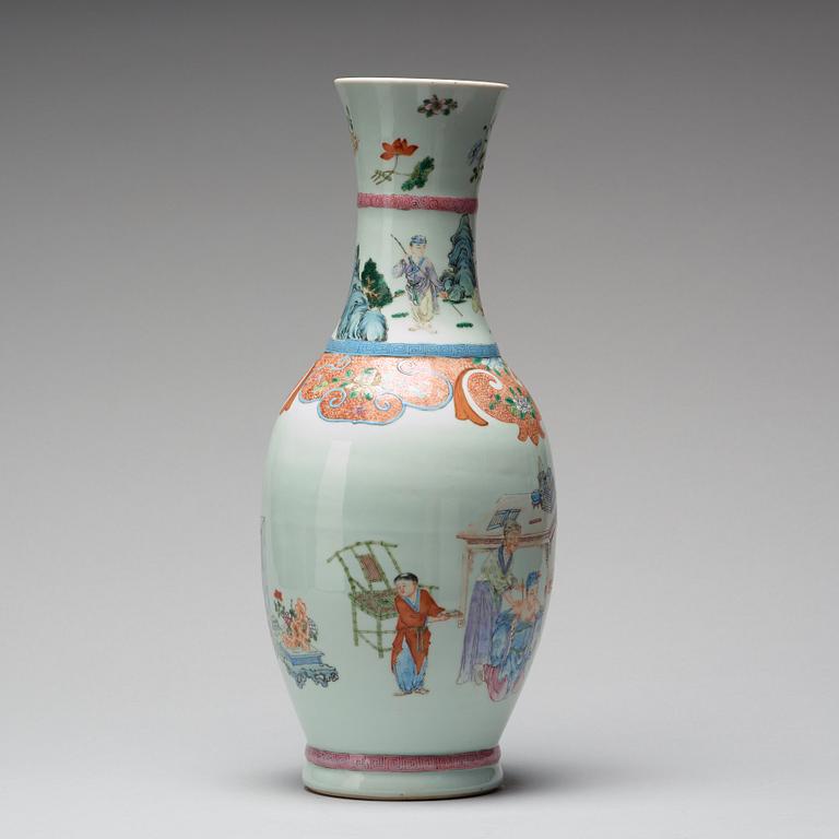 A famille rose vase, Qing dynasty (1644-1912), with Qianlong mark.