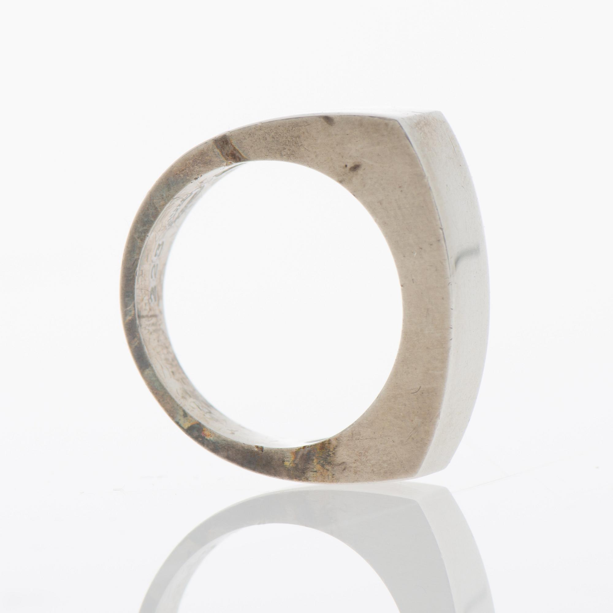 GEORG JENSEN, RING "Victory" and BRACELET "Zephyr", silver.