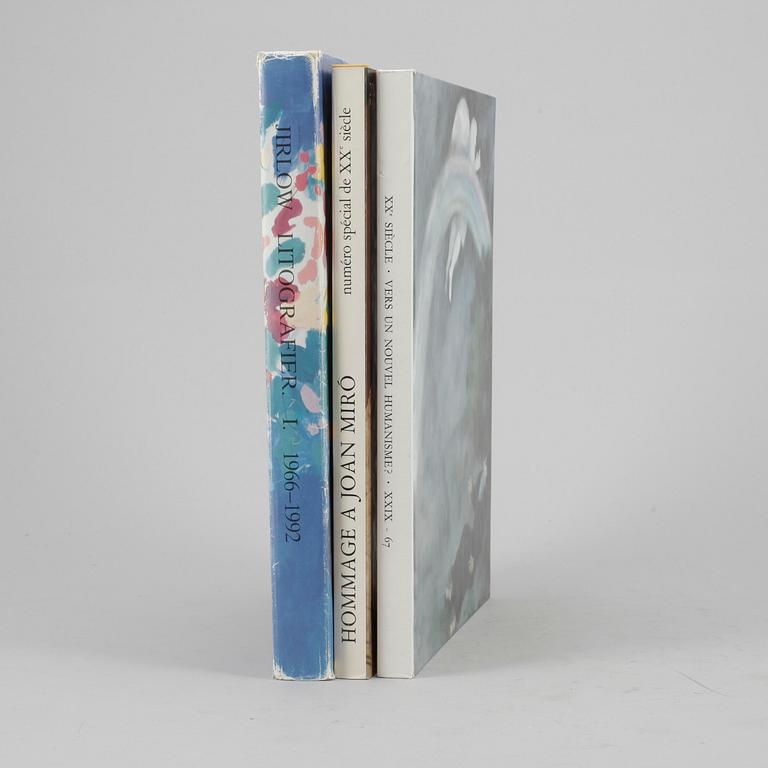 KONSTBÖCKER, 3 vol, bla "Lennart Jirlow, litografier I, 1966-1992", numr 330/3000, Göteborg 1992.