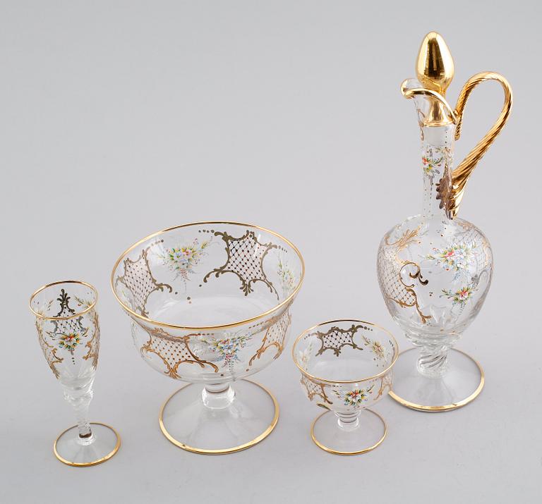 GLASSERVIS, 18 delar, Murano, Italien, 1900-talets mitt.