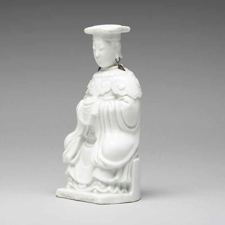 FIGURIN, blanc de chine. Qingdynastin, 1800-tal.