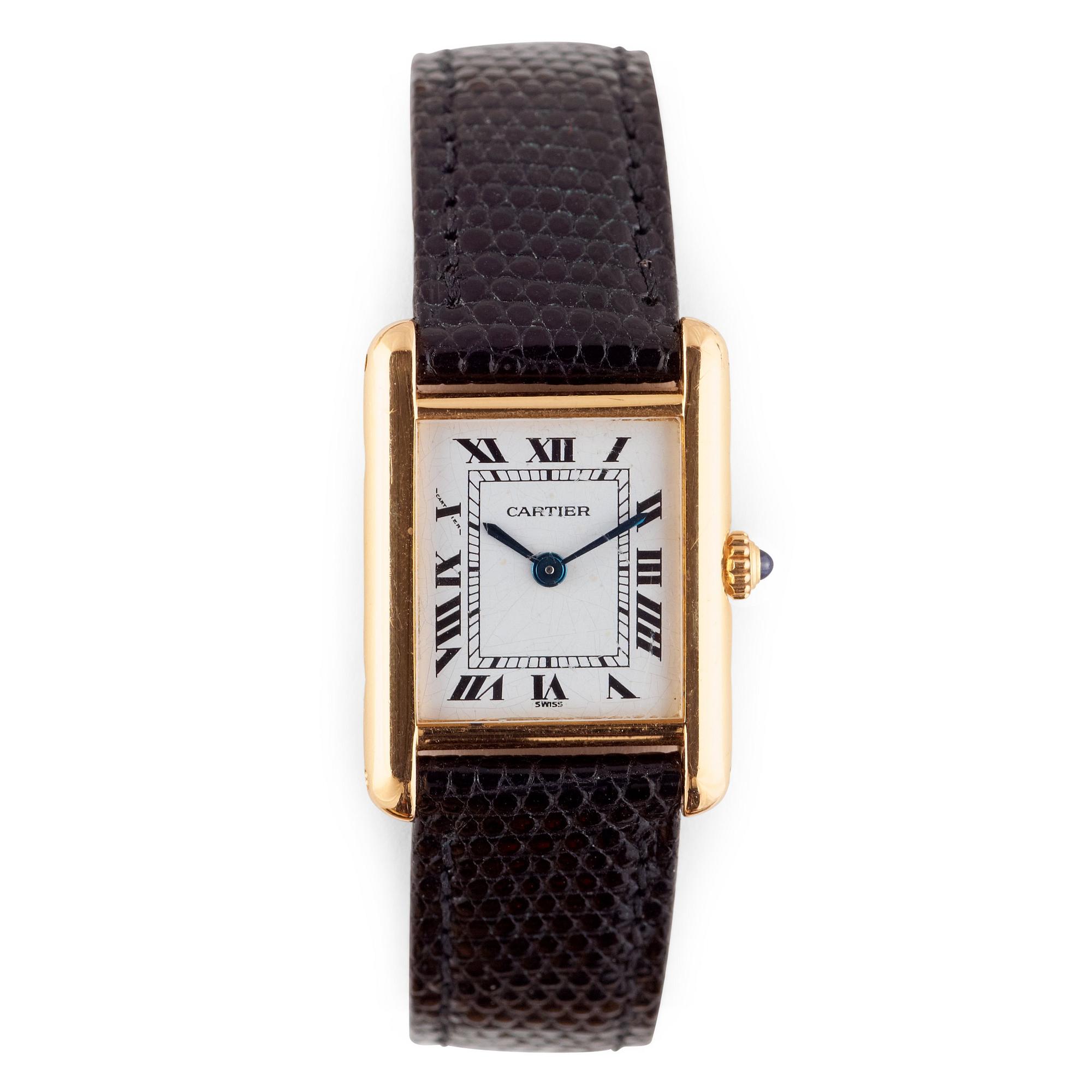 Cartier - Tank. Gold. Quartz. 1988. 20 x 27mm. Case no. 660010433.