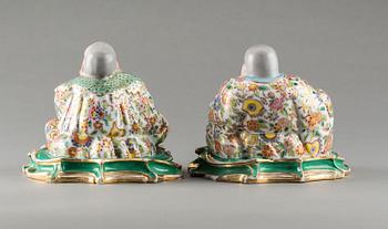 FIGURINER, ett par, porslin, märkt J.P. (Jacob Petit), 1800-tal.