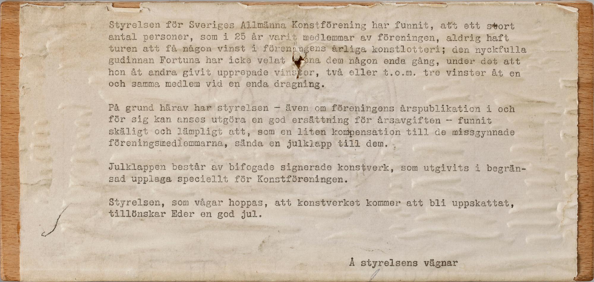 ASMUND ARLE, tillskriven, relief, brons. Numr 24/100.