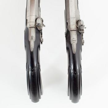 Slaglåspistoler, ett par, franska av Lepage-Moutier, 1840-tal.