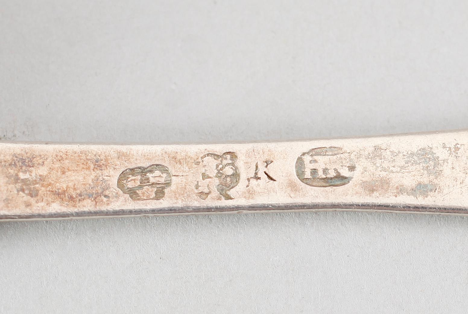 SKEDAR, 3 st, silver, svenska stämplar bla Stockholm 1798. Total vikt 168 g.