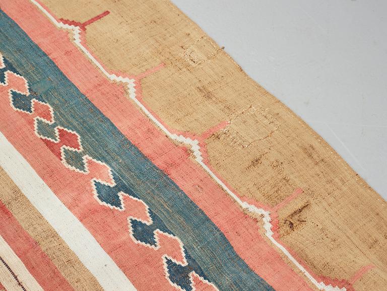 A Kilim, an antique Shushtar, the Khuzestan Province, the southwest of Iran, ca 380-385,5 x 184-192 cm.