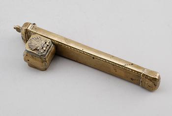 SKRIVSET, mässing, orientaliskt, 1800-/1900-tal.