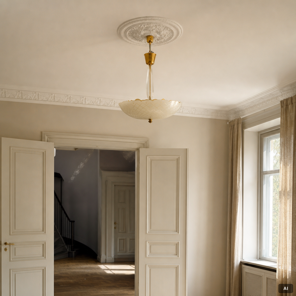 Orrefors, a ceiling lamp, 1940s.