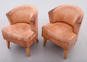 FÅTÖLJER, 1 par, 1900-talets andra hälft.