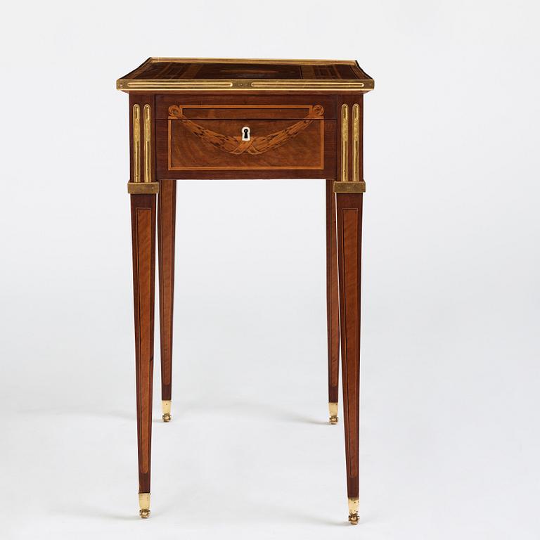 A Gustavian table by G Haupt (master in Stockholm 1770-1784), signed and dated 1781.