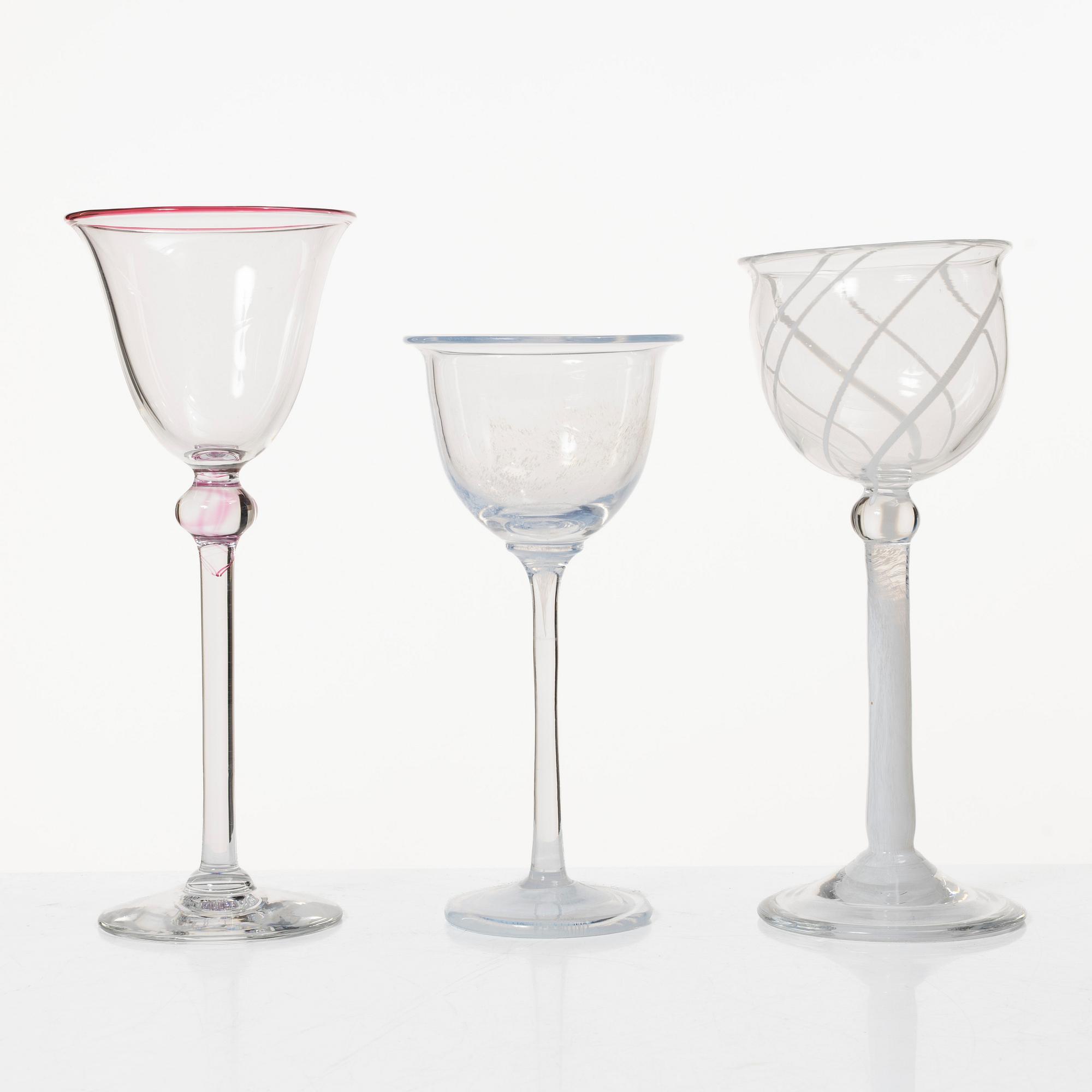 Samling pokalglas, 11 stycken, Sverige, senare delen av 1900-talet.