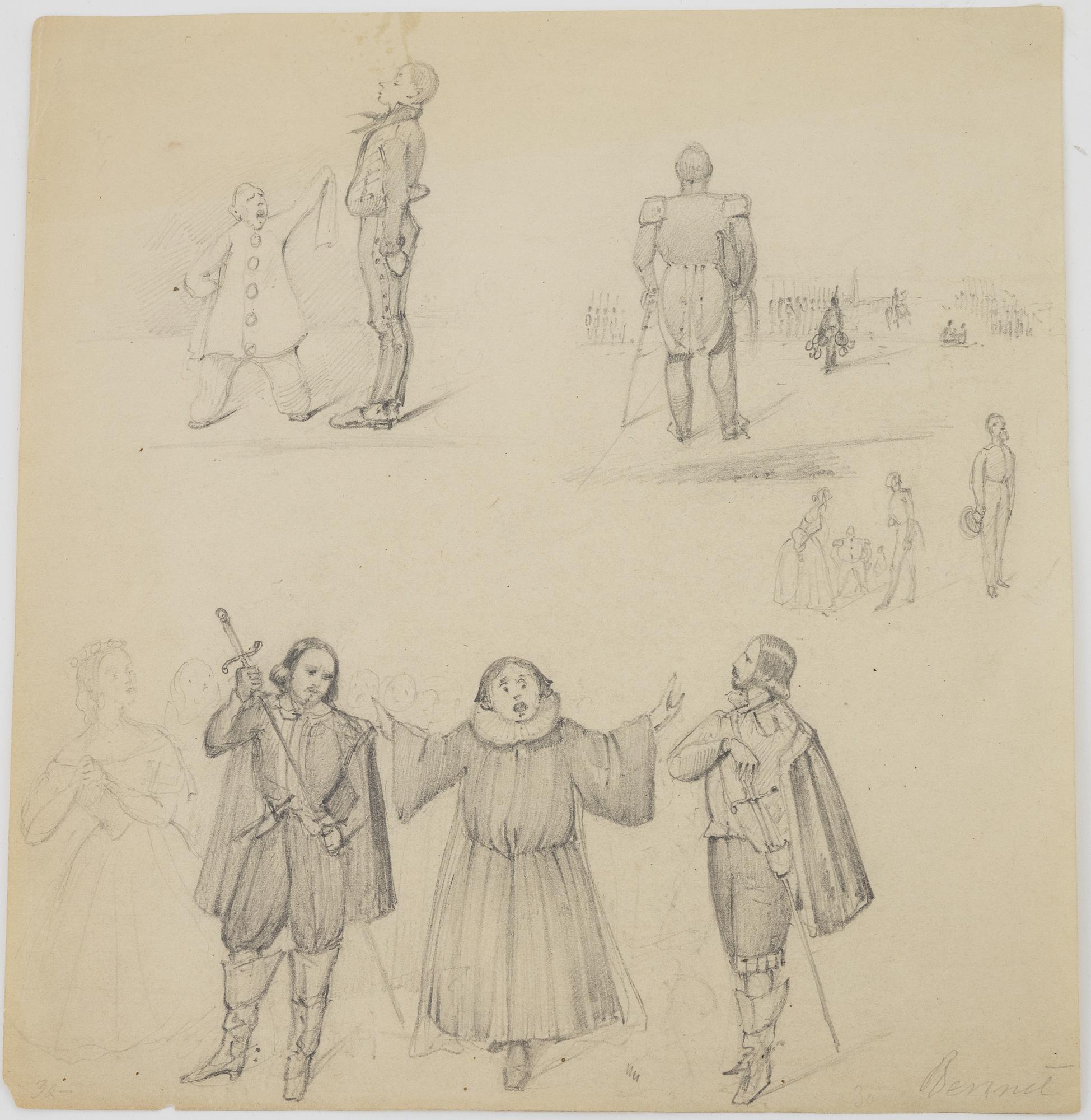 Carl Stephan Bennet, attributed to, pencil drawings, 2.