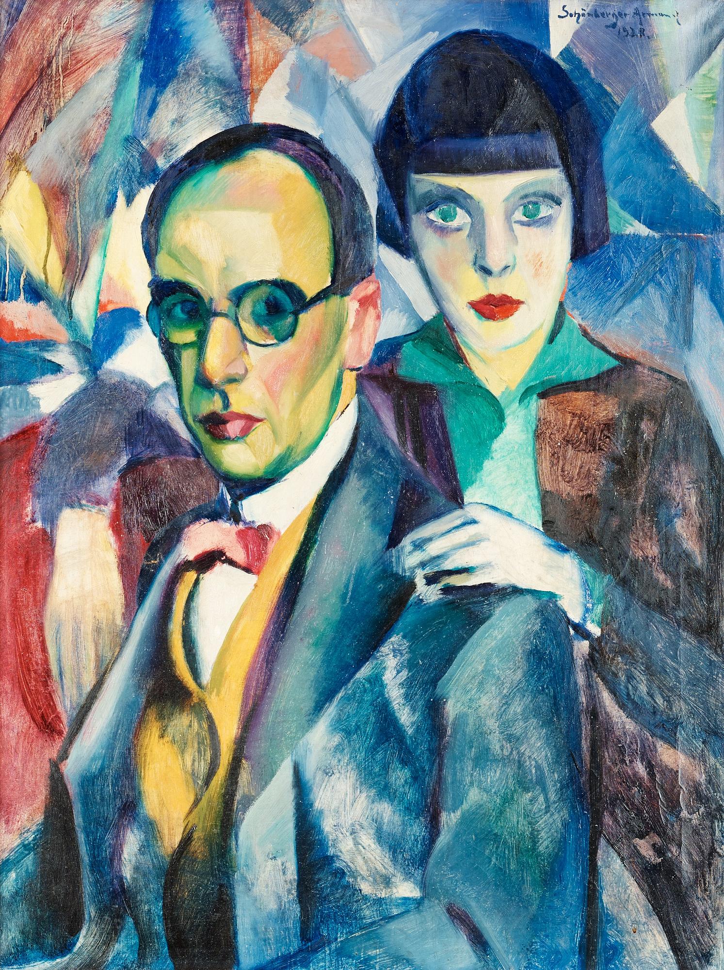 Armand Schönberger, Self-portrait, with his daughter Vera.